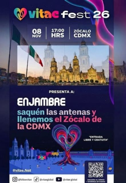 Enjambre, Mau y Ricky y Los Recoditos en el Zócalo de la CDMX