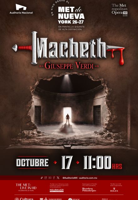 Cartel de loa ópera Macbeth que proyectará el Auditorio Nacional.