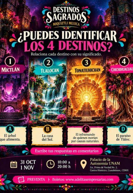 Destinos Sagrados: vive el Día de Muertos con rituales y tradiciones prehispánicas en la UNAM