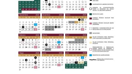 Calendario Escolar 2025-2026 de la SEP.