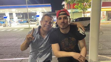 El César del boxeo con su hijo Omar.