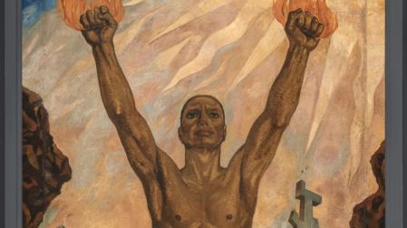 En esta exposición se puede apreciar la representación masculina, que es central en la obra de Roberto Montenegro y que no se ajustaba a los ideales que el Estado posrevolucionario buscaba en su arte público.