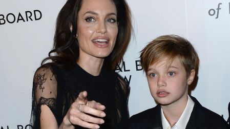 January 9, 2018 - New York, NY, USA - January 9, 2018  New York City..Angelina Jolie and Shiloh Jolie-Pitt attending The National Board of Review Awards Gala arrivals at Cipriani 42nd St on January 9, 2018 in New York City. (Credit Image: © Kristin Callahan/Ace Pictures via ZUMA Press)