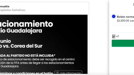 El precio del estacionamiento en el Estadio Guadalajara.