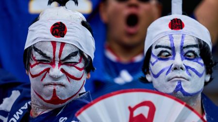 Aficionados de Japón previo a su debut en el Mundial 2026.