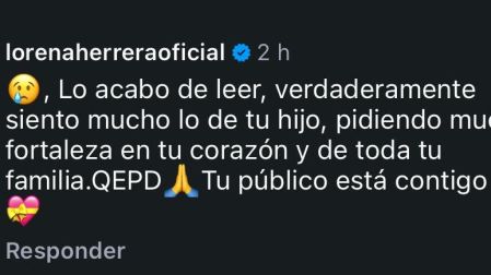 Lorena Herrera manda condolencias a Aylín Mujica