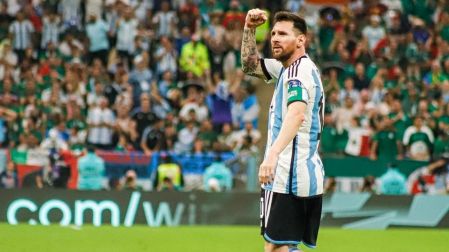 Lionel Messi celebra durante el Mundial 2022 con la Selección de Argentina.