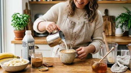 Banana Latte casero: receta fácil con plátano, café y leche