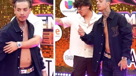 Natanael Cano junto a Gabito Ballesteros en Premios Juventud