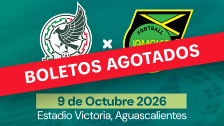 Flyer de los boletos agotados del partido de la Selección Mexicana Femenil ante la Selección de Jamaica.