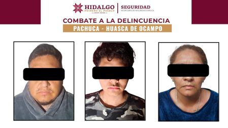 Sujetos detenidos durante cateos en Huasca de Ocampo - Pachuca