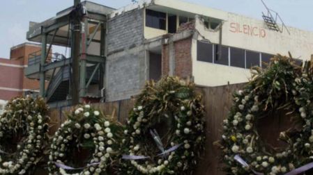 Tras el colapso de parte del Colegio Rébsamen por el sismo del 19 de septiembre de 2017 fallecieron 26 personas. / Foto: Cuartoscuro/archivo. 