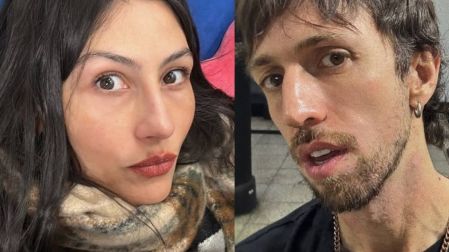 Daniela Spalla con bufanda y Esteman con playera negra