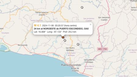 Nuevo sismo hoy 6 de noviembre de 2024 en Puerto Escondido, Oaxaca