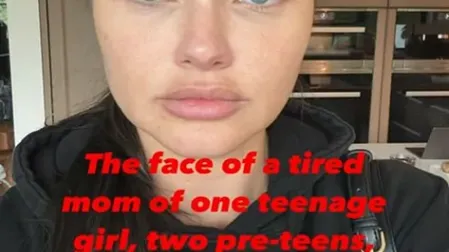 Adriana Lima respondiendo críticas por su rostro/IG @adrianalima