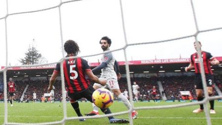 mohamed salah, liverpool fc, liga premier, bournemouth, premier league, triplete salah