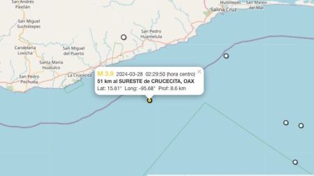 Temblor hoy 28 de marzo de 2024 en Crucecita, Oaxaca