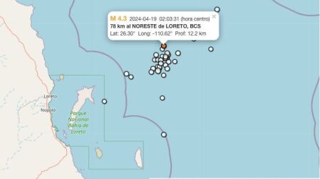 Sismo hoy 19 de abril de 2024 en Loreto, Baja California Sur