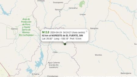 Sismo hoy 24 de abril de 2024 en El Fuerte, Sinaloa
