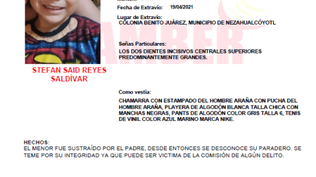 Ficha Alerta Amber Stefan Said Reyes
