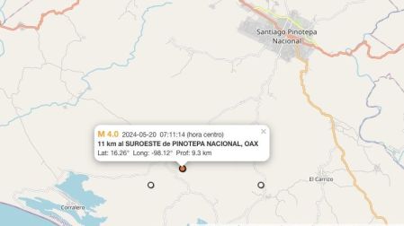 Sismo hoy 20 de mayo de 2024 en Pinotepa Nacional, Oaxaca