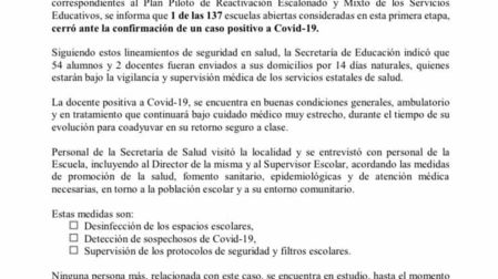 Comunicado de la SEP 