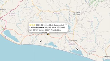Sismo hoy 13 de junio de 2024 en San Marcos, Guerrero