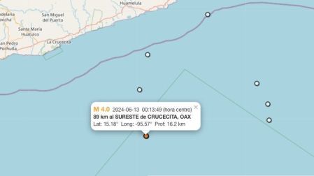 Sismo hoy 13 de junio de 2024 en Crucecita, Oaxaca