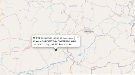 Temblor hoy 26 de junio de 2024 en Ometepec, Guerrero