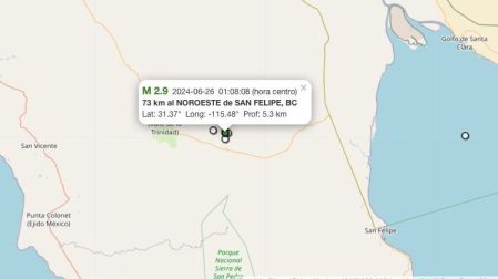 Temblor hoy 26 de junio de 2024 en San Felipe, Baja California