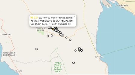 Sismo hoy 8 de julio de 2024 en San Felipe, Baja California