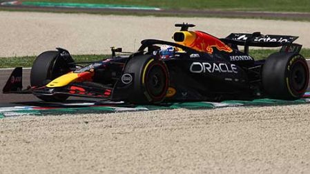 Auto de Max Verstappen en Emilia-Romagna. (Reuters)