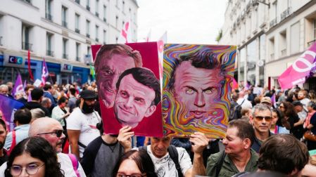 Protestas contra Macron en Francia. (AFP)