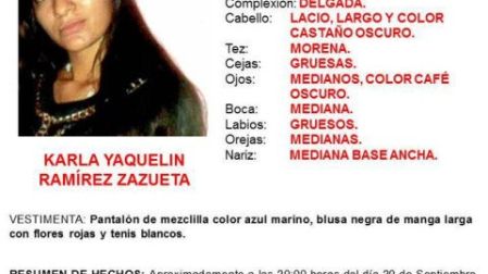Ficha de la Alerta Amber de Karla 