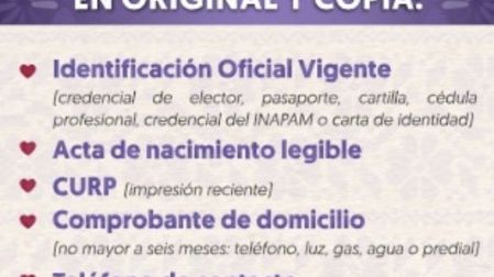 Registro a Pensión del Bienestar para Mujeres.