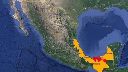 Mapa de México con alerta en 4 estados por robo de fuente radiactiva