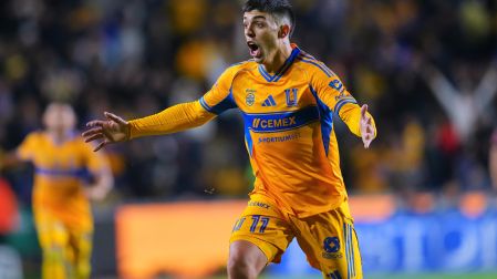 Juan Brunetta of Tigres during the 3rd round match between Tigres UANL vs Toluca as part of the Liga BBVA MX, Torneo Clausura 2026 at Universitario Stadium, on January 17, 2026 in Monterrey, Nuevo Leon, Mexico.
