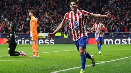Julián Álvarez firmó un doblete en Champions ante el Tottenham.