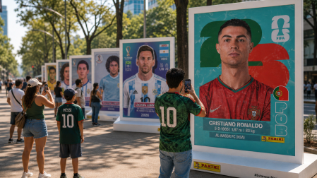 Las estampas mundialistas de Panini salieron del álbum para instalarse en Paseo de la Reforma, donde miles de aficionados reviven la historia del futbol a gran escala.
