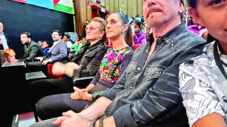 Sheinbaum y The Edge y Bono, de U2, estuvieron presentes en el torneo.