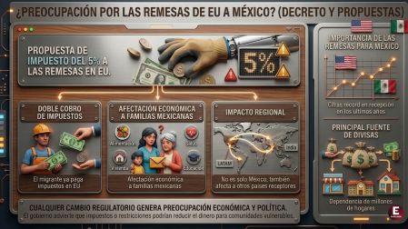 Entre las iniciativas discutidas en el Congreso estadunidense destaca un posible gravamen de 5% a las remesas.