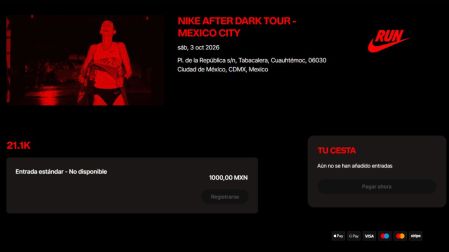Nike After Dark Tour 2026 CDMX: fecha, ruta, precio y requisitos de la carrera para mujeres