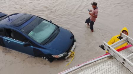 Calles de Tamaulipas inundadas debido a las fuertes lluvias