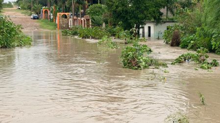 Caminos de Tamaulipas inundados debido a las fuertes lluvias