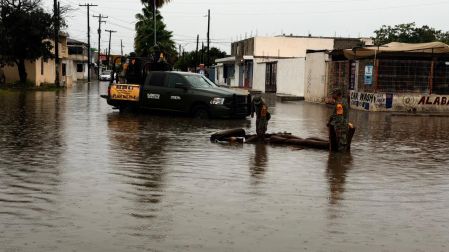 Caminos de Tamaulipas inundados debido a las fuertes lluvias