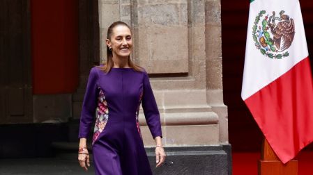Sheinbaum con funcionarios de la Unión Europea