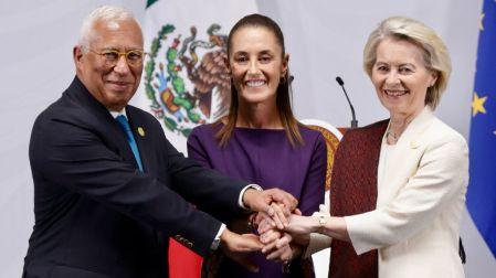 El presidente del Consejo Europeo, António Costa, fue testigo de la firma.