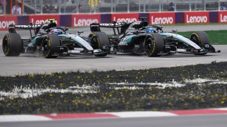 Antonelli y Russell han tenido una serie de contactos en la carrera sprint del GP de Canadá