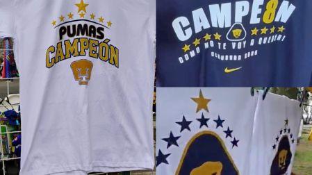 Por $400, ya venden playeras de Pumas campeón previo a la Final ante Cruz Azul.