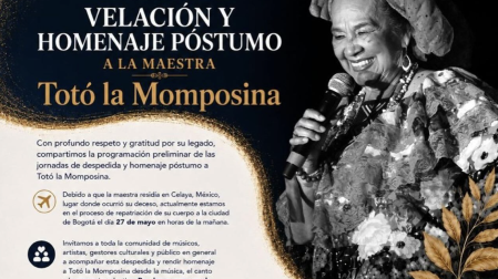 Homenaje póstumo a Totó la Momposina en CDMX.